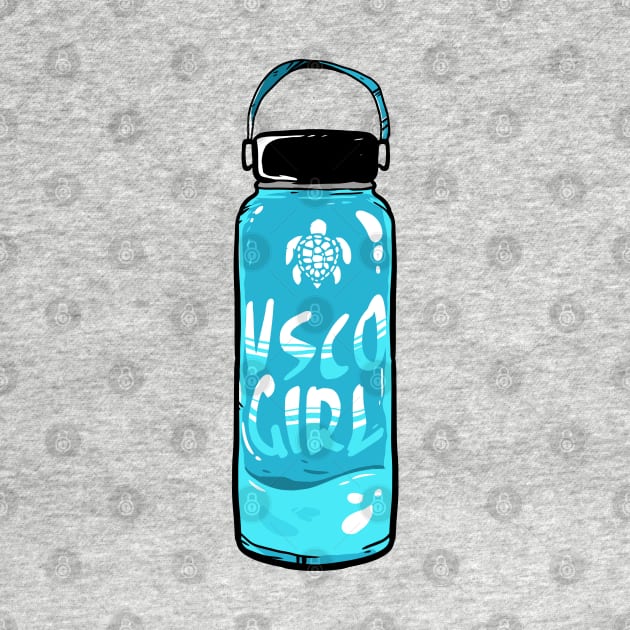 VSCO GIRL TURTLE HYDRO FLASK  Stickers by A Comic Wizard